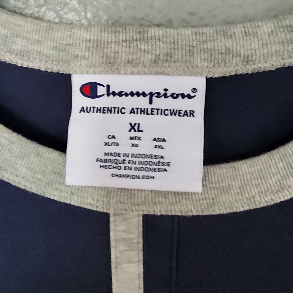 Champion Mens Navy T-Shirt XL Short Sleeve 100% Cotton New With Tag Authentic - Picture 4 of 14